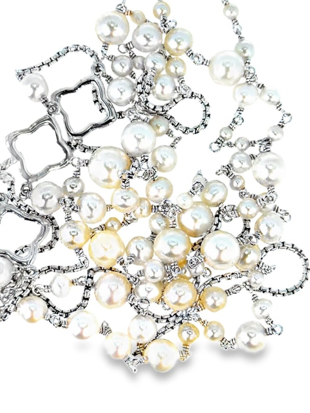 SILVER AND CULTURED PEARL NECKLACE